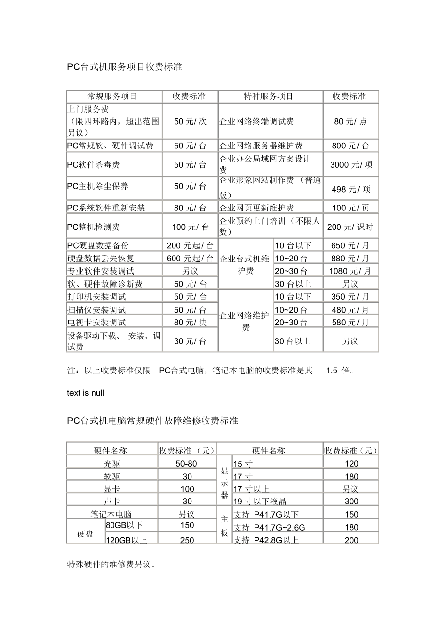 电脑维修与办公设备维修报价明细全解析